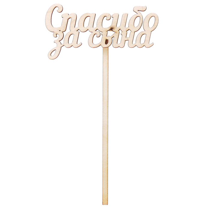 Топпер "Спасибо за сына" из фанеры, 10х4 см (ТПР-237)