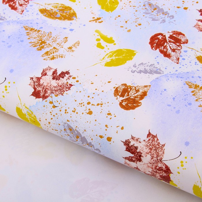 Бумага упаковочная глянцевая "Отпечатки" 70 х100 см