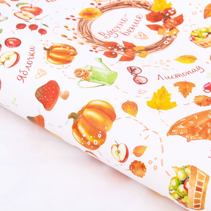 Бумага упаковочная глянцевая "Урожай" 70 х100 см