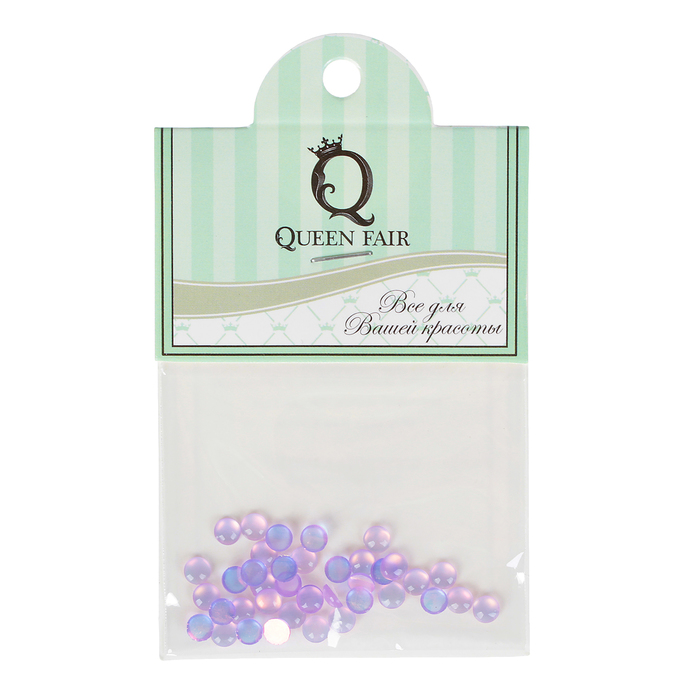 Бусины для декора ногтей, 4мм, цвет фиолетовый