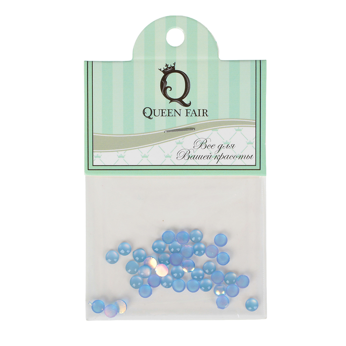 Бусины для декора ногтей, 4мм, цвет голубой