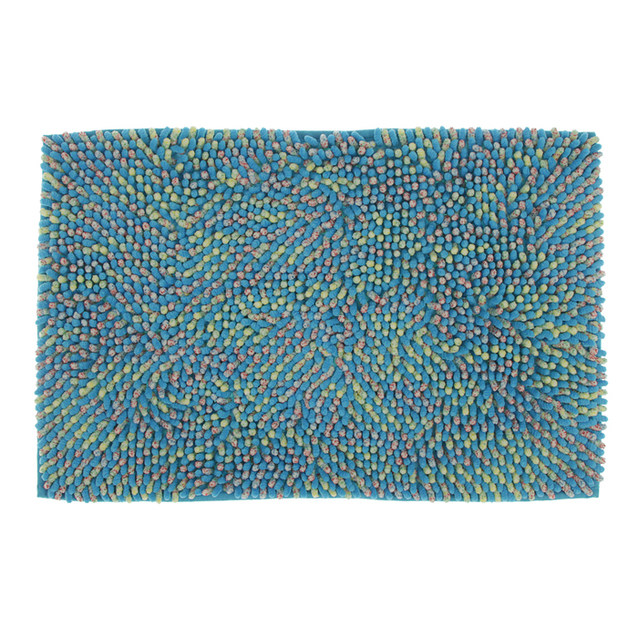 Коврик для ванной "Букли многоцветы", цвет синий