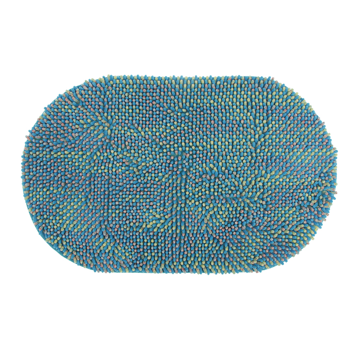 Коврик для ванной "Букли многоцветы", цвет синий