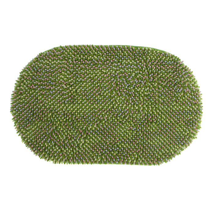 Коврик для ванной "Букли многоцветы", цвет зелёный