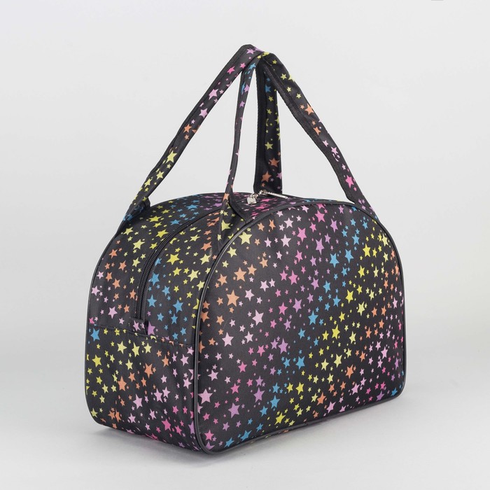 Сумка дорожная на молнии, 1 отдел, цвет чёрный/разноцветный