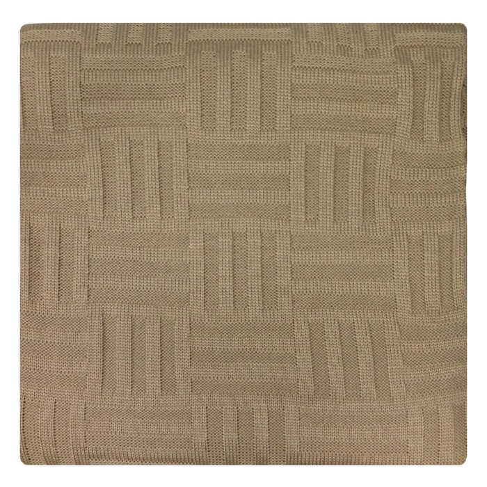 Плед вязаный Beige quadro, размер 220x240 см