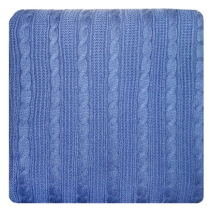 Плед вязаный Royal blue, размер 200х220 см