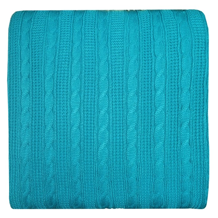 Плед вязаный "Морская волна", размер 200х220 см