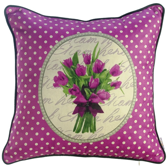 Чехол для подушки "Время тюльпанов", размер 45х45 см