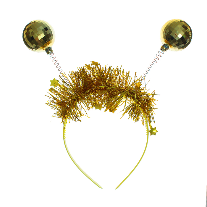 Карнавальный ободок "Шары", цвет золотой