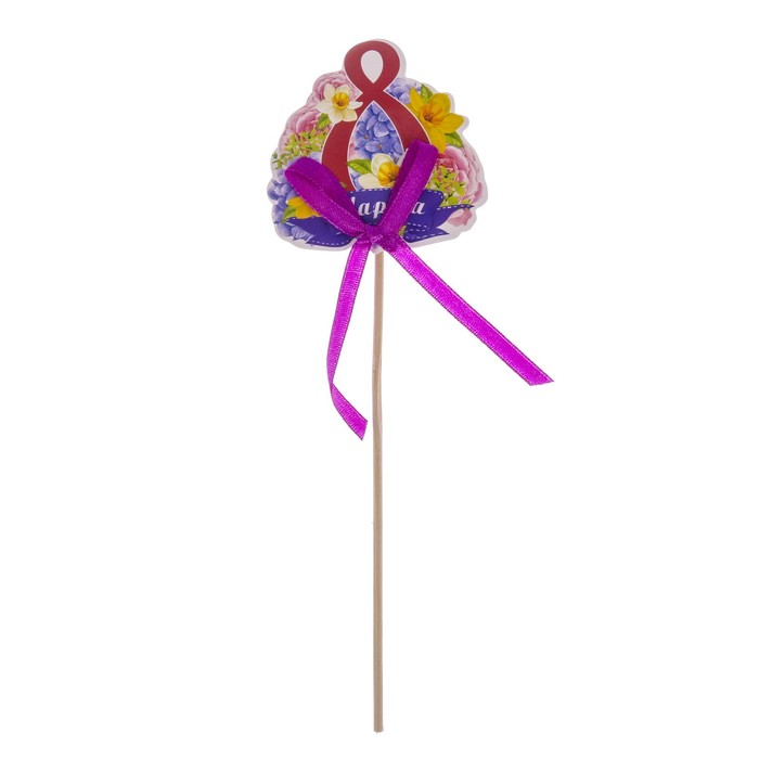 Цветок на деревянной ножке "8 Марта"