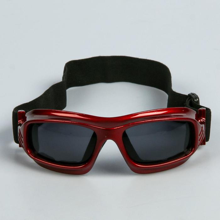 фото Очки спортивные "koestler" ko-013, линзы чёрные, красная оправа