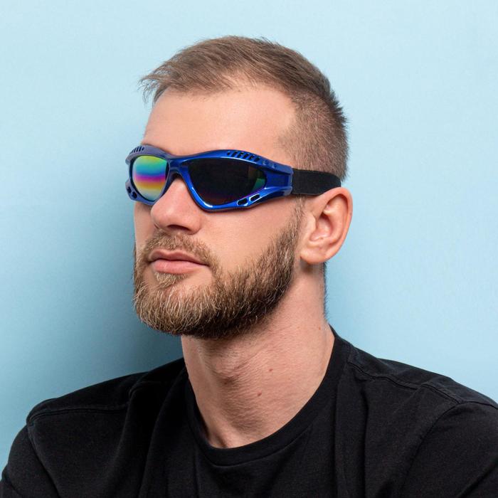 фото Очки спортивные солнцезащитные "koestler" ko-5155, линзы радужные,оправа синяя