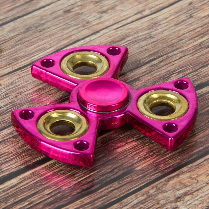 Спиннер "Зона заражения" розовый с золотом 7*7*1,5