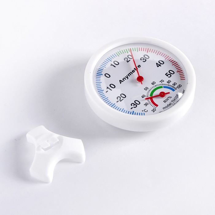 Термометр уличный механический с гигрометром, пластик, белый