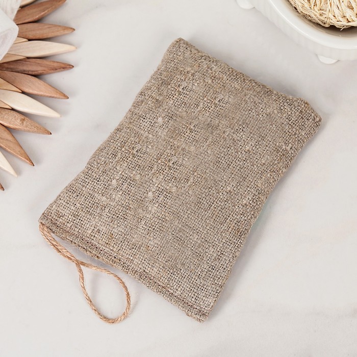 Мочалка льняная с органическим мылом "Эвкалиптовая"