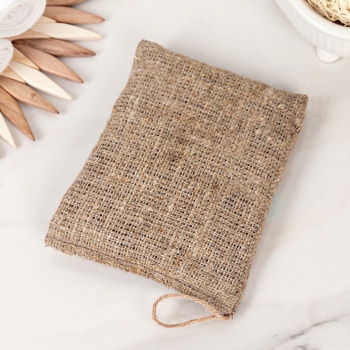 Мочалка льняная с органическим мылом "Лавандовая"