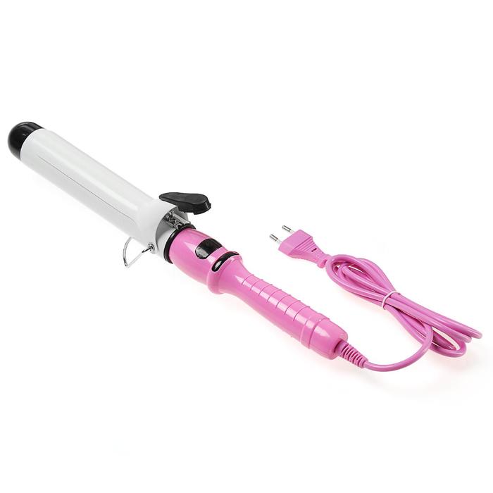 Плойка для волос LuazON LW-38, d=38 мм, керамическое покрытие, розовая