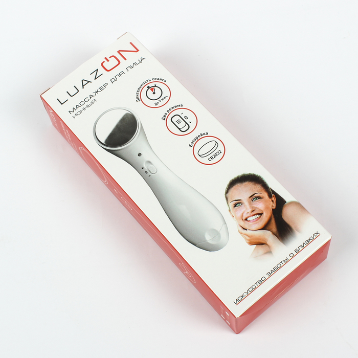 Массажер для лица LuazON LMZ-033, электрический, 2 режима, батарейка в комплекте, розовый