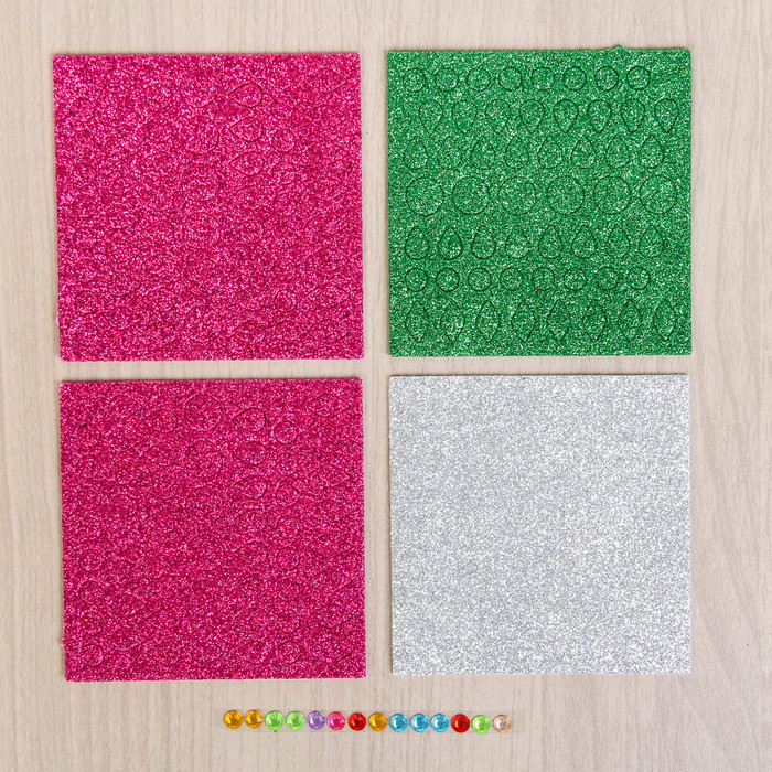 Мозаика фигурными стикерами "Кошечка" + стразы