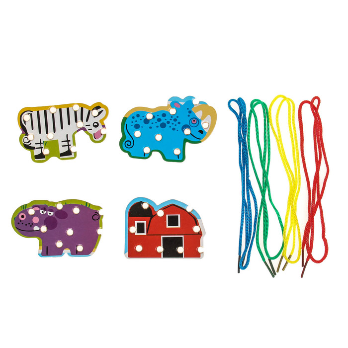 Шнуровка в коробке "Дикие животные"