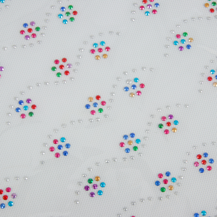 Термоаппликация из страз "Узор", 10*1,6см, 36шт на листе, цвет МИКС