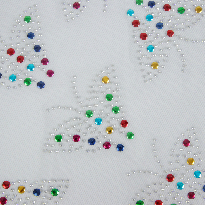 Термоаппликация из страз "Бабочка", 7,1*5,5см, 28шт на листе, цвет МИКС