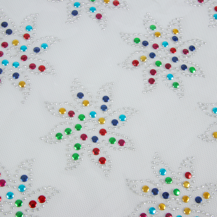 Термоаппликация из страз "Цветок-ветерок", d=6,8см, 24шт на листе, цвет МИКС