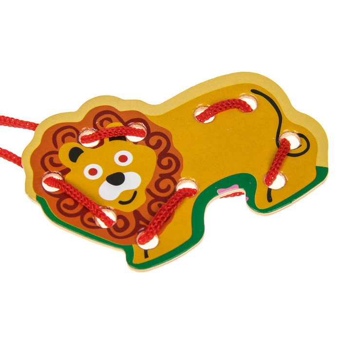 Шнуровка в коробке "Весёлые зверята", 4 шт.