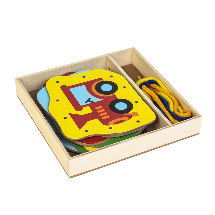 Шнуровка в коробке "Транспорт", 8 шт.