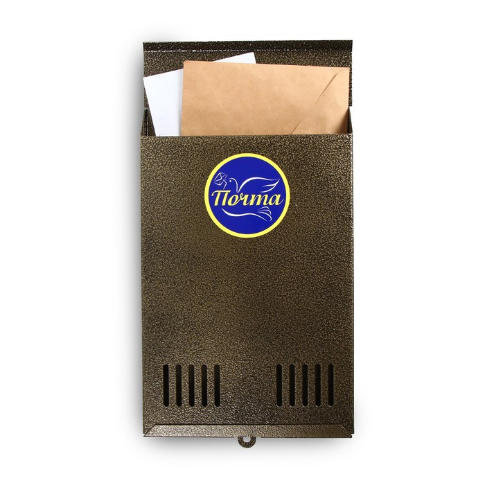 купить Ящик почтовый вертикальный, без замка (с петлёй), цвет бронзовый