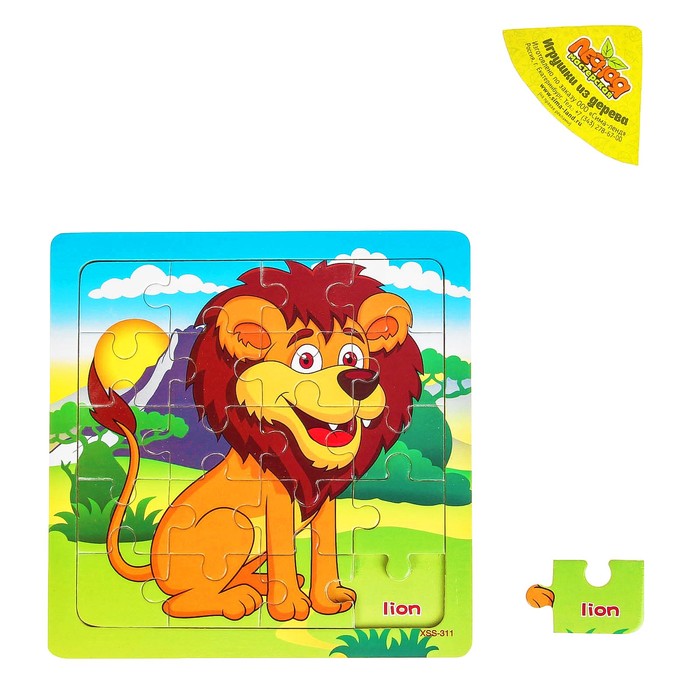 Пазл "Учим животных. Лев"