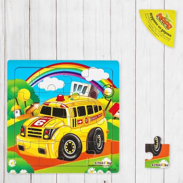 Пазл "Учим транспорт. Школьный автобус"