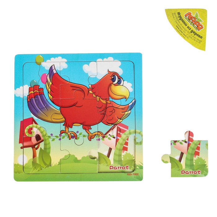 Пазл "Учим птиц. Попугай"