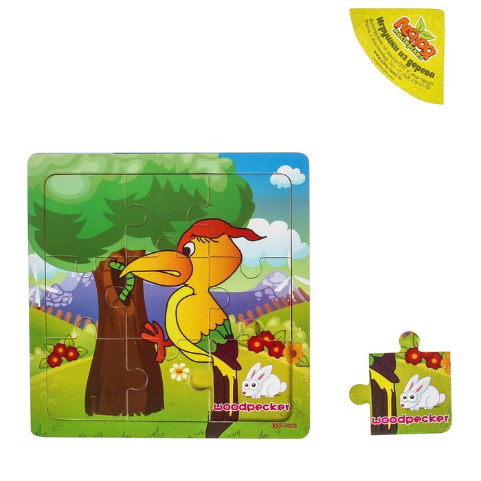 Пазл "Учим птиц. Дятел"