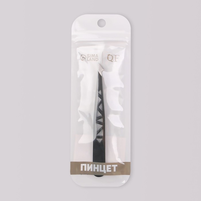 Пинцет скошенный "Геометрия", заострённый, 9,5см, цвет чёрный