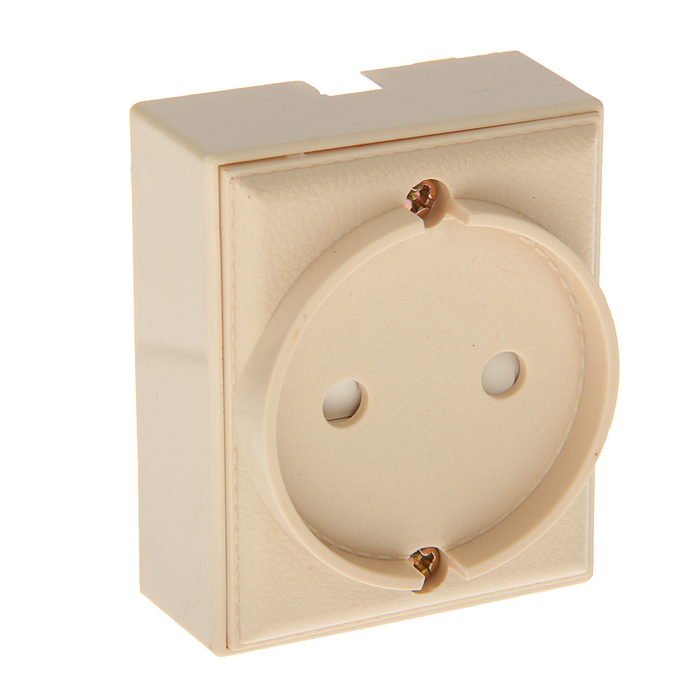 Розетка накладная со шторками,10 А, узор "натуральная кожа", контакты медные, 220 В