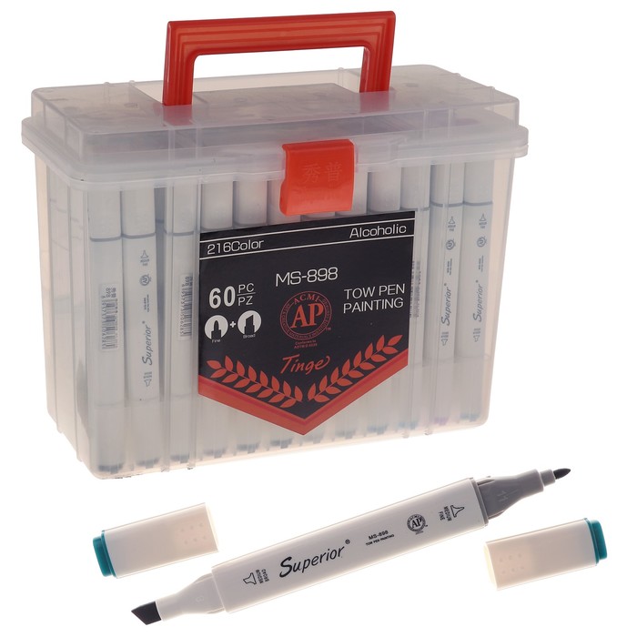 Набор маркеров профессиональных двусторонних 60 штук/60 цветов