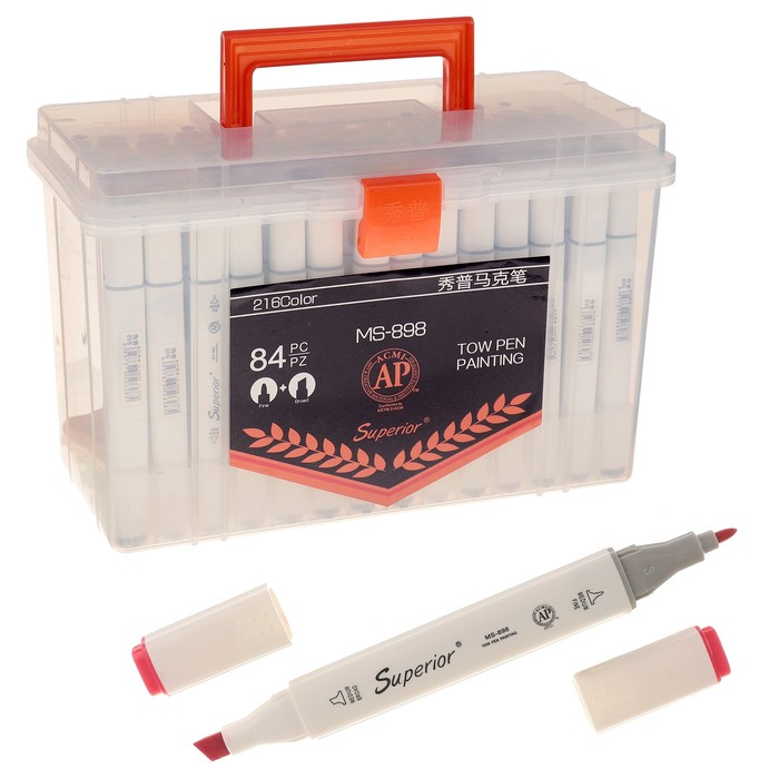 Набор маркеров профессиональных двусторонних 84 штук/84 цветов