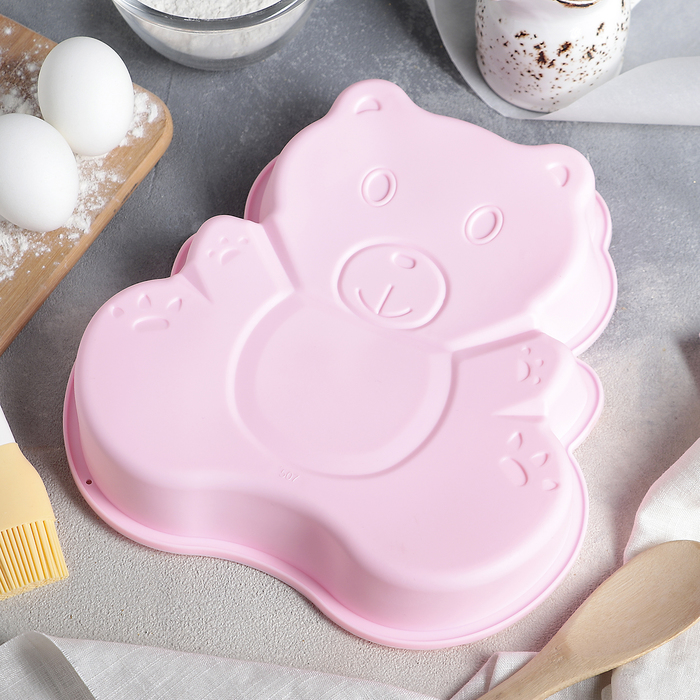 Форма для выпечки "Мишка", цвета МИКС