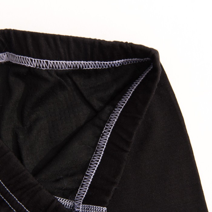 Кальсоны детские, рост 128 см, цвет чёрный/белый