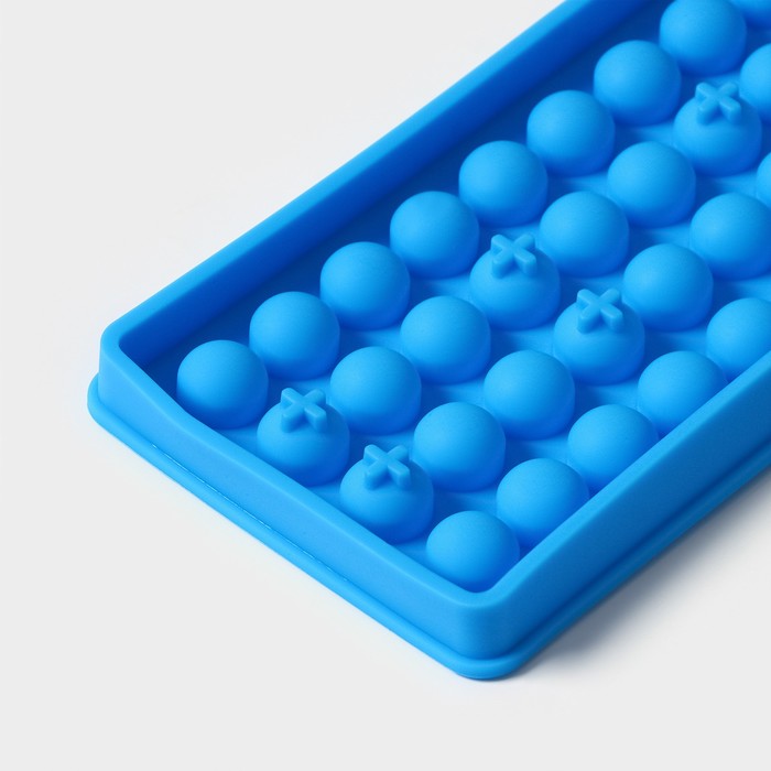 фото Форма силиконовая для льда «шарики», 24×12×1,9 см, 40 ячеек (d=1,4 см), цвет микс
