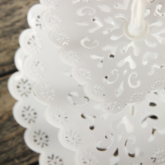 Блюдо 3 яруса "Кружево. Сердце", 16,5/20/24,5 см, цвет МИКС