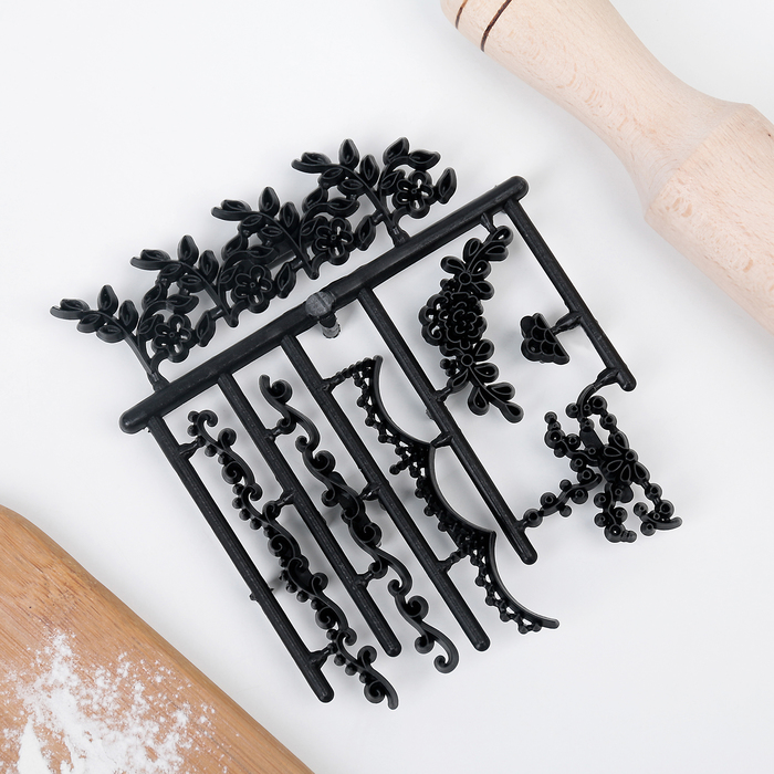 Набор печатей для теста и марципана "Вьюн", 7 предметов