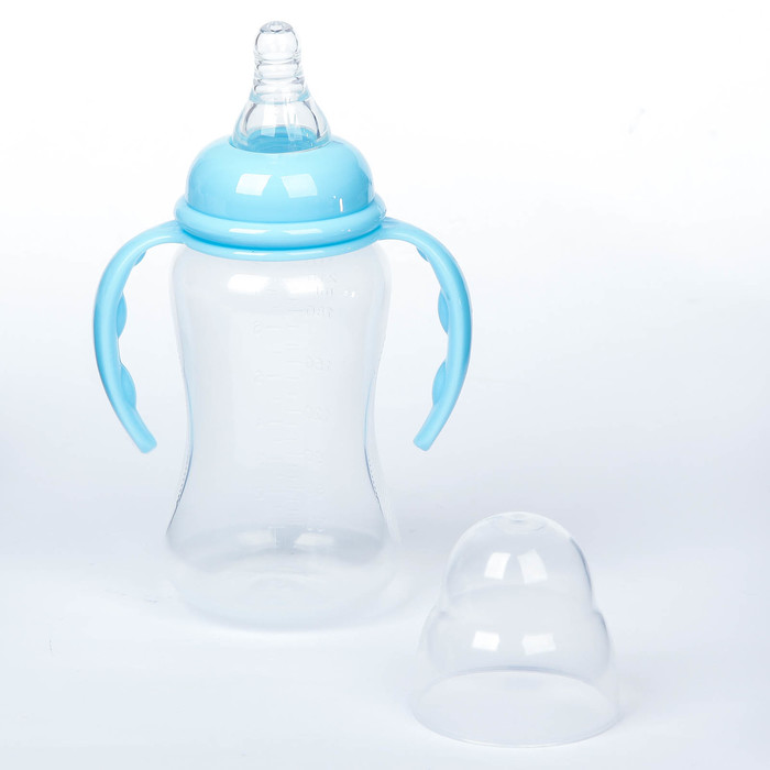 Бутылочка для кормления с ручками, 210 мл, от 0 мес., цвет голубой