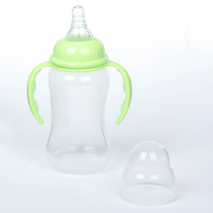 Бутылочка для кормления с ручками, 210 мл, от 0 мес., цвет зелёный