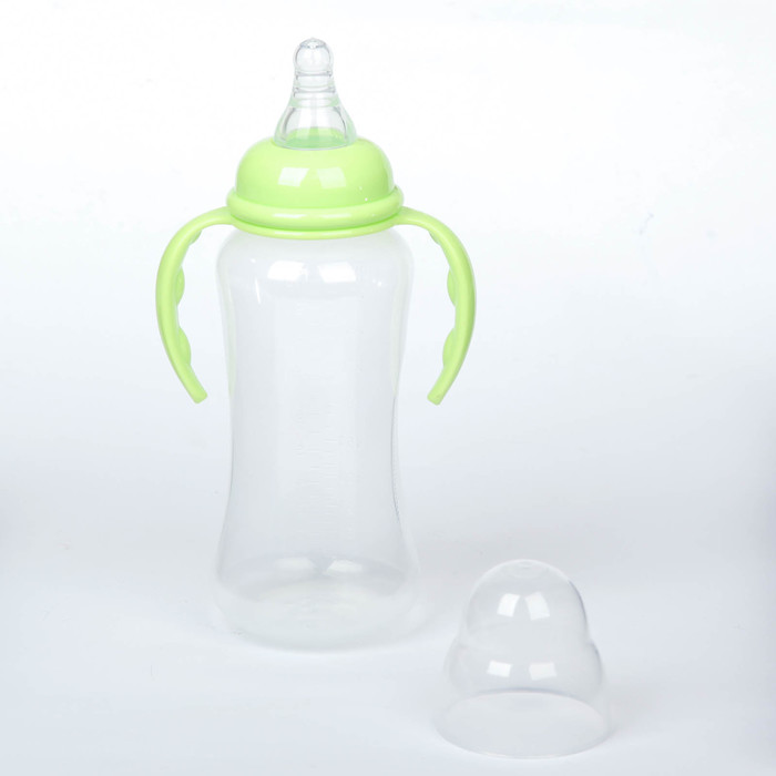 Бутылочка для кормления с ручками, 300 мл, от 0 мес., цвет зелёный