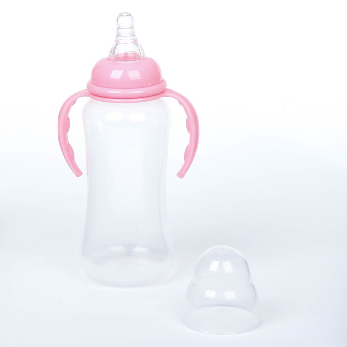 Бутылочка для кормления с ручками, 300 мл, от 0 мес., цвет розовый