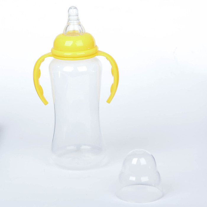 Бутылочка для кормления с ручками, 300 мл, от 0 мес., цвет жёлтый