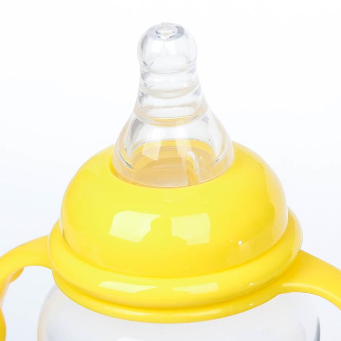 Бутылочка для кормления с ручками, 300 мл, от 0 мес., цвет жёлтый